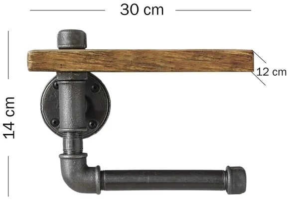 Porta carta igienica con ripiano BORU 30x14 cm abete