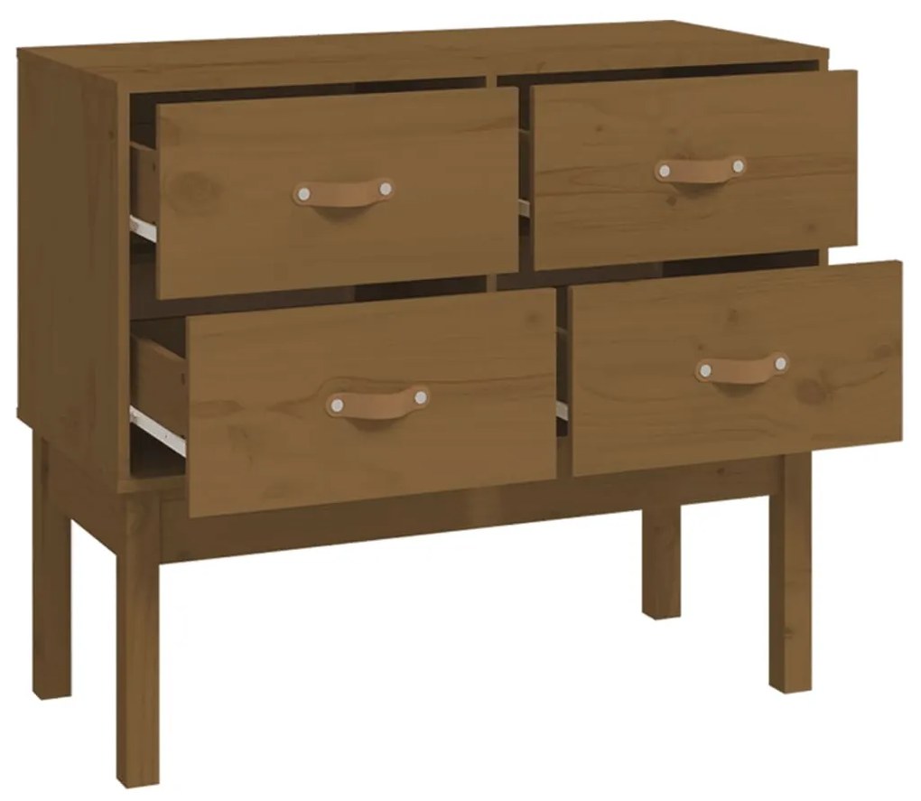 Tavolo consolle miele 90x40x78 cm in legno massello di pino