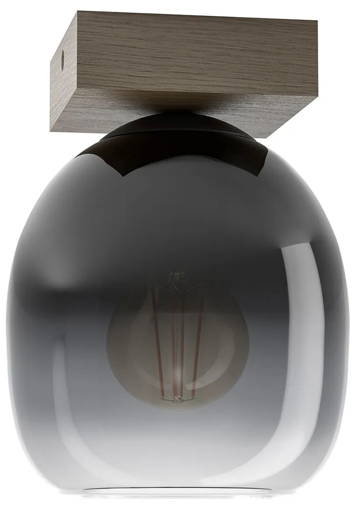 Plafoniera Moderna Filago Legno Marrone 1 Luce E27