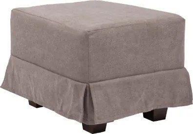 Pouf imbottito in tessuto sfoderabile tortora 57x41 h con piedini