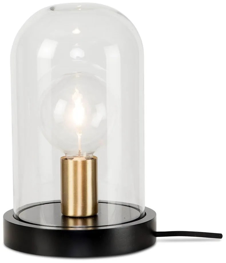 Lampada da tavolo nera con paralume in vetro (altezza 30 cm) Seattle - it's about RoMi