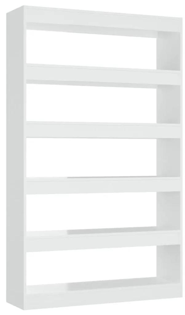 Libreria/divisorio bianco lucido 100x30x166 cm