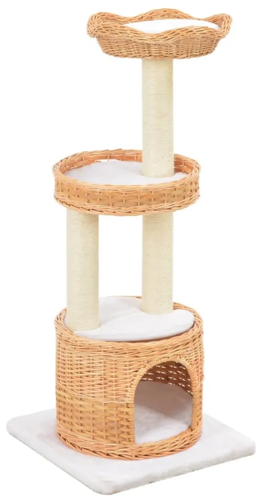 Albero Per Gatti Con Tiragraffi İn Legno Di Salice Naturale /