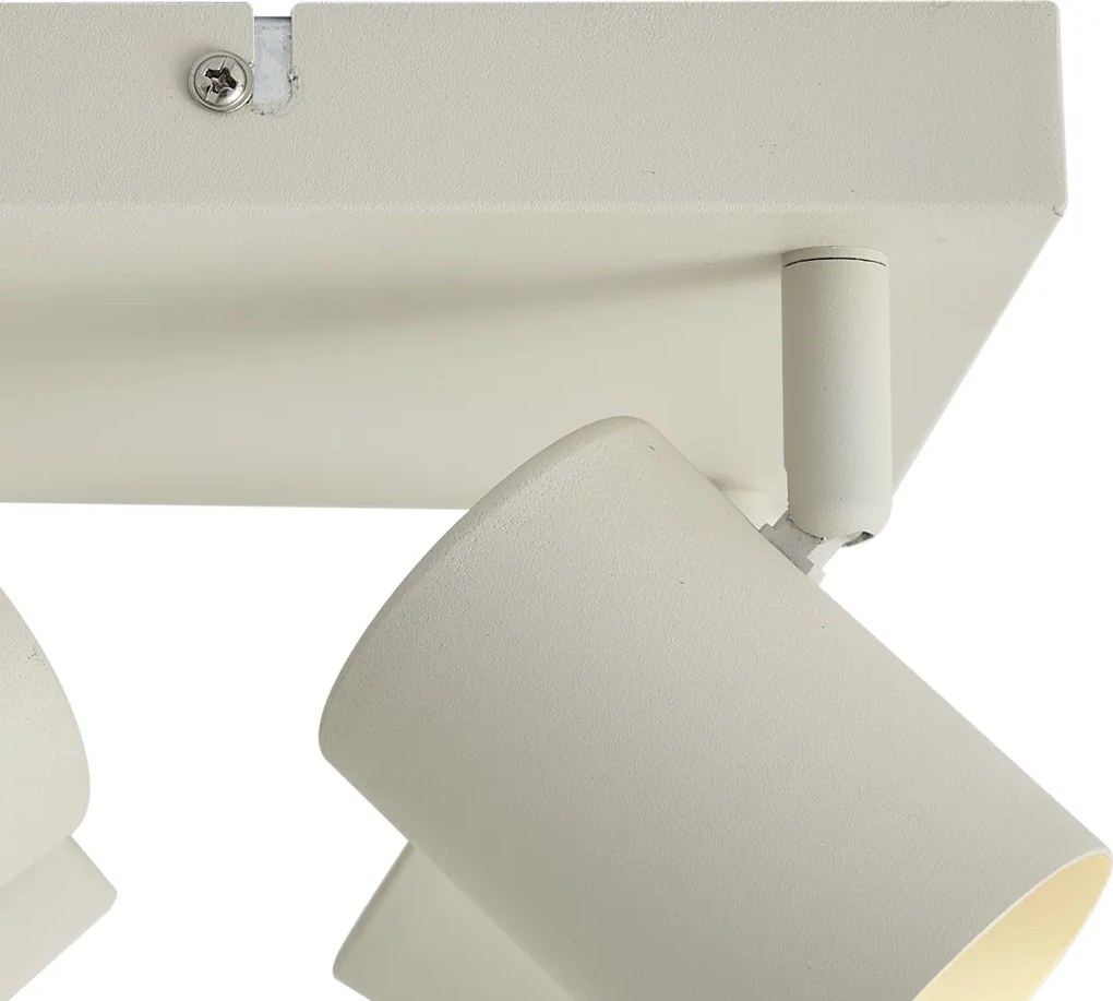 Plafoniera moderna beige a 4 luci regolabile - Jeana