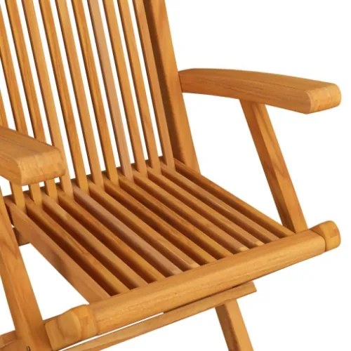 Sedie da Giardino con Cuscini Grigi 3 pz Massello di Teak