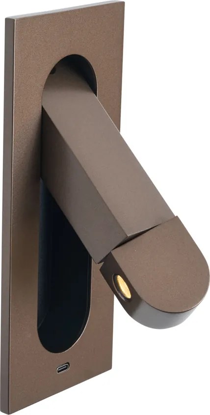 Set di 2 lampade da parete moderne bronzo scuro con LED e porta USB-C - Hilton