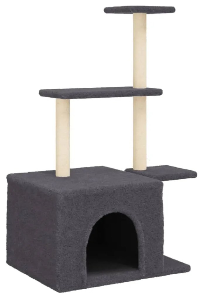 Albero per gatti con tiragraffi in sisal grigio scuro 110 cm