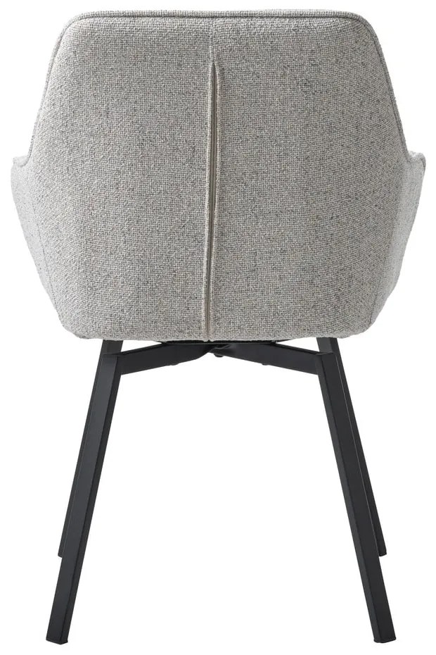 Sedia da pranzo grigio chiaro in imbottito con braccioli Alma – Unique Furniture