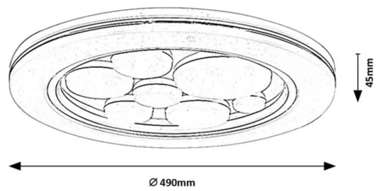 Rabalux 2012 - Plafoniera LED LAGERTHA LED/36W/230V diametro 49 cm