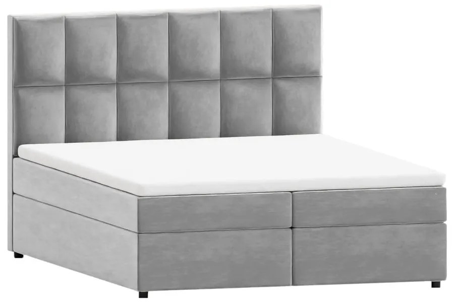 Letto matrimoniale imbottito grigio con spazio contenitivo 180x200 cm Flip - Ropez