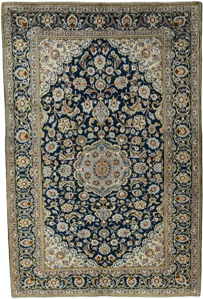 Kashan Tappeto persiano 220 x 150 Blu (Iran) Annodato A Mano