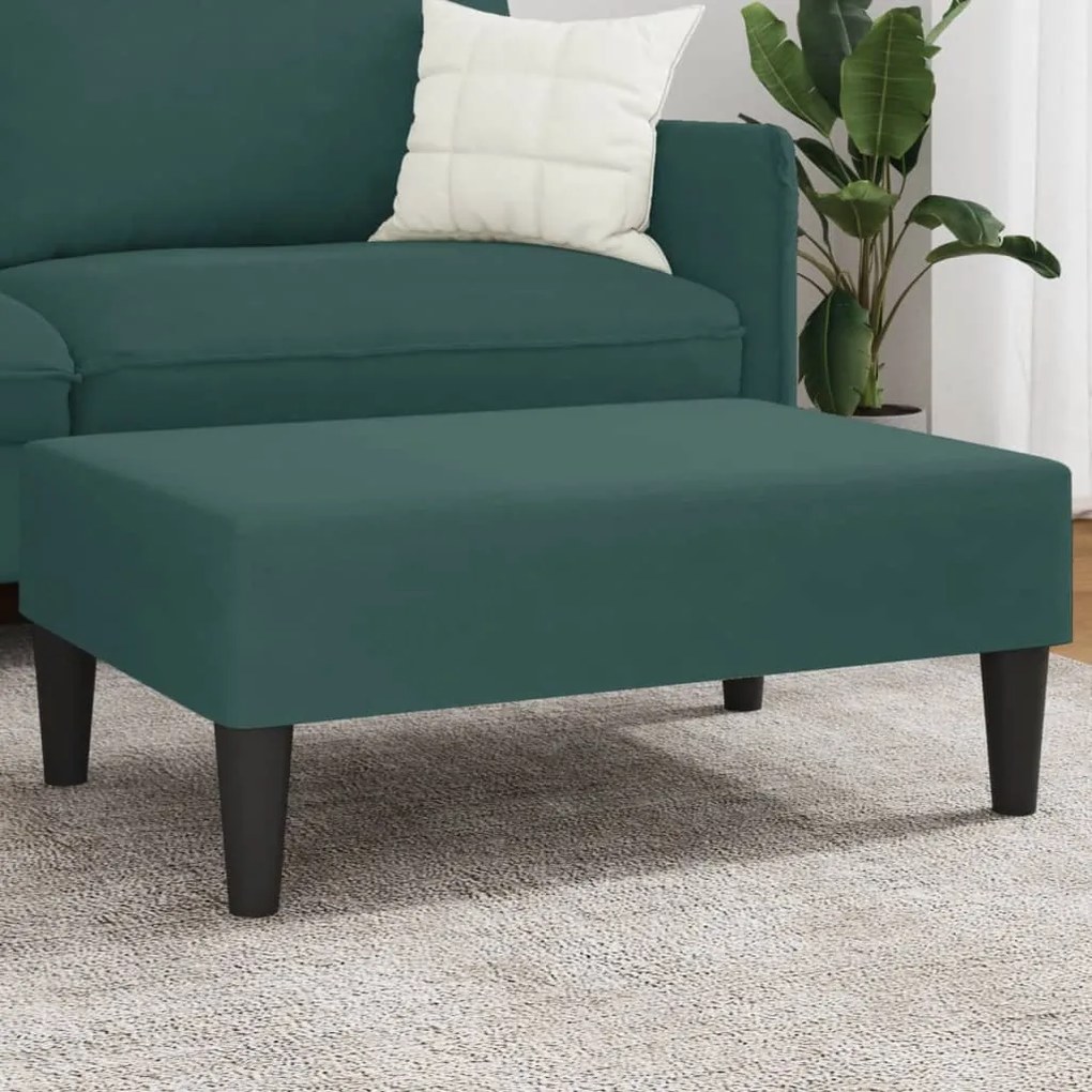 Poggiapiedi Verde Scuro 77x55x31 Cm İn Velluto /