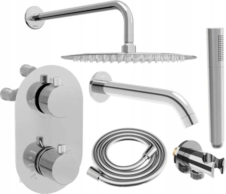 Mexen Kai DR70 set da bagno e doccia ad incasso con soffione 25 cm, cromato - 77602DR70251-00