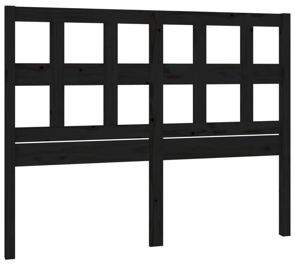 Testiera per letto nera 155,5x4x100 cm legno massello di pino