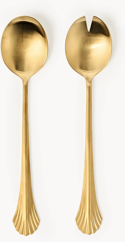 Set di posate per insalata in acciaio inox spazzolato Ondine