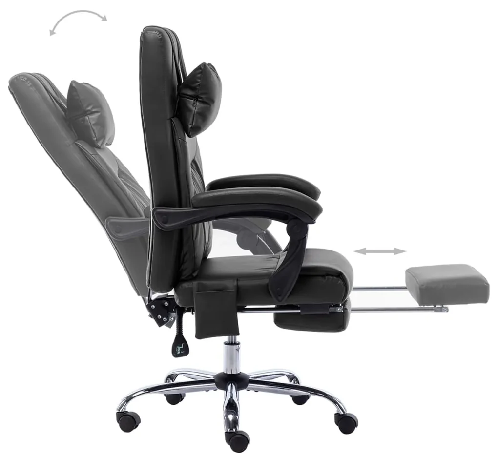 Sedia da ufficio massaggiante nera in similpelle
