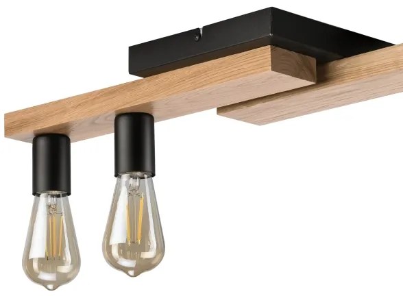 Lampadario a plafone MATTE 2xE27/15W/230V + 3xG9/5W/230V nero/quercia