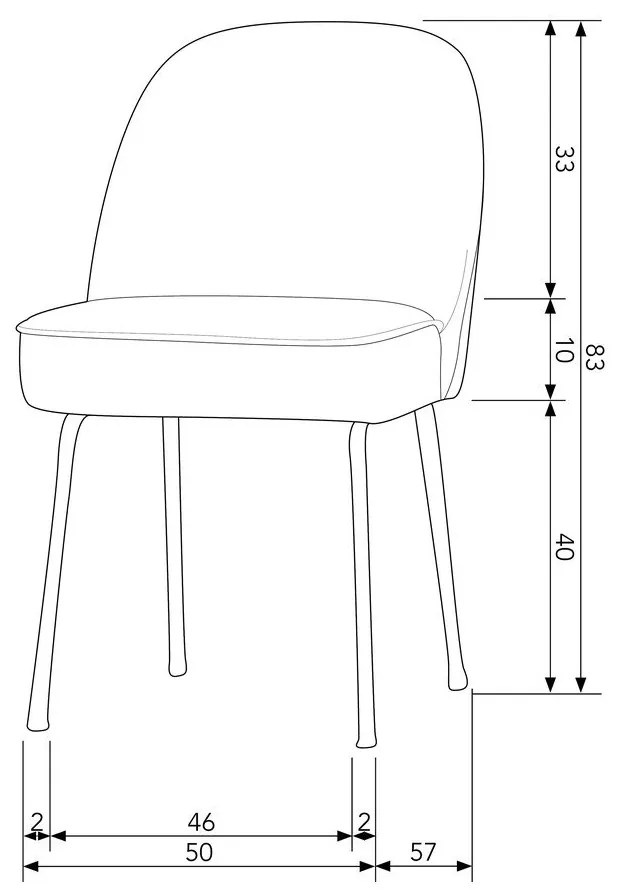 Sedie da pranzo in set nere in velluto 2 pz Vogue – WOOOD