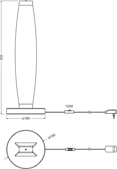 Osram - Lampada da tavolo LED DECOR FLAT LED/13W/230V grigia
