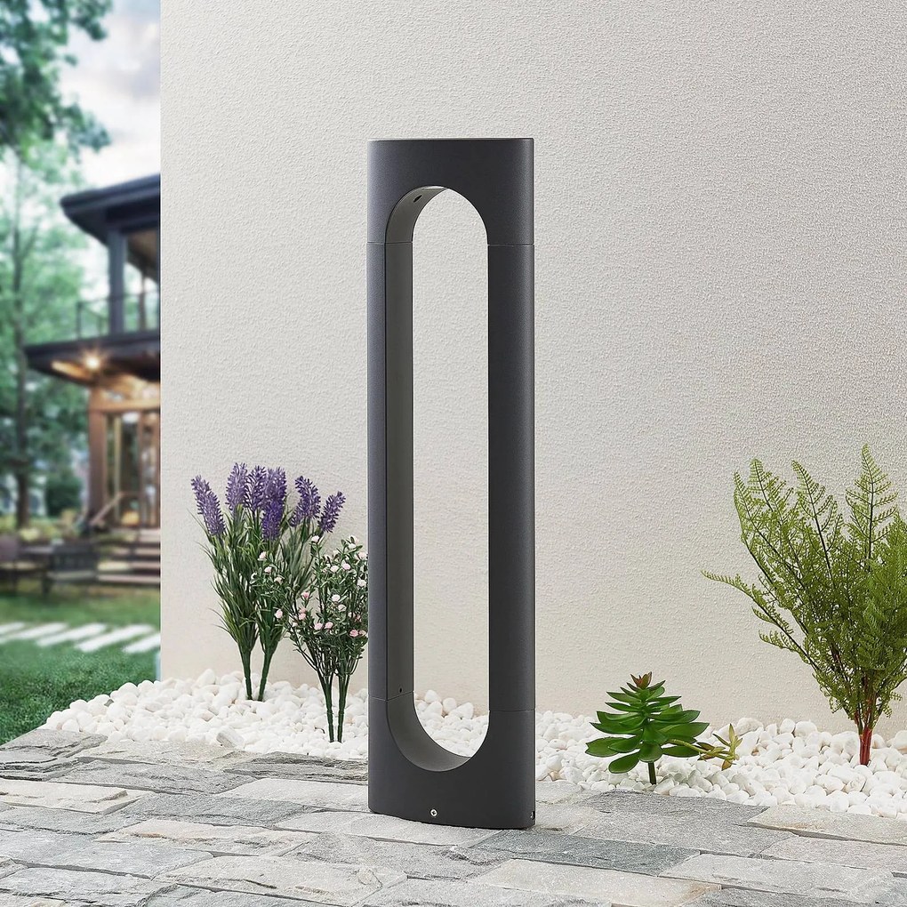 Lampioncino da giardino Fenti Lucande, Nero, Alluminio, Moderno, Lampada LED da esterni
