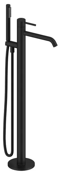 Rubinetto per vasca getto laminare cristallino Loop per pavimento nero SANYCCES