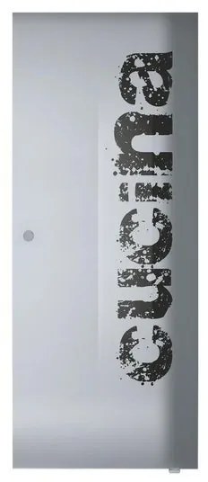 Anta per porta scorrevole esterno muro Cucina in vetro nero serigrafato, L 88 x H 215 cm spessore 8 mm, apertura reversibile
