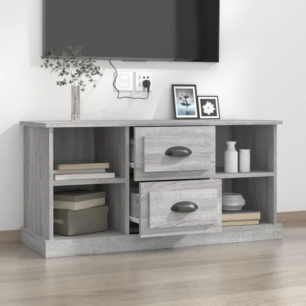 Mobile porta tv grigio sonoma 99,5x35,5x48 cm legno multistrato