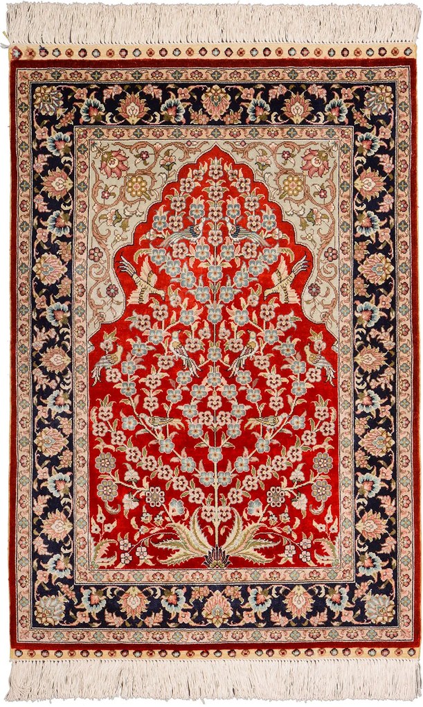 Hereke Tappeto 90x60 Beige (Cina) Annodato A Mano