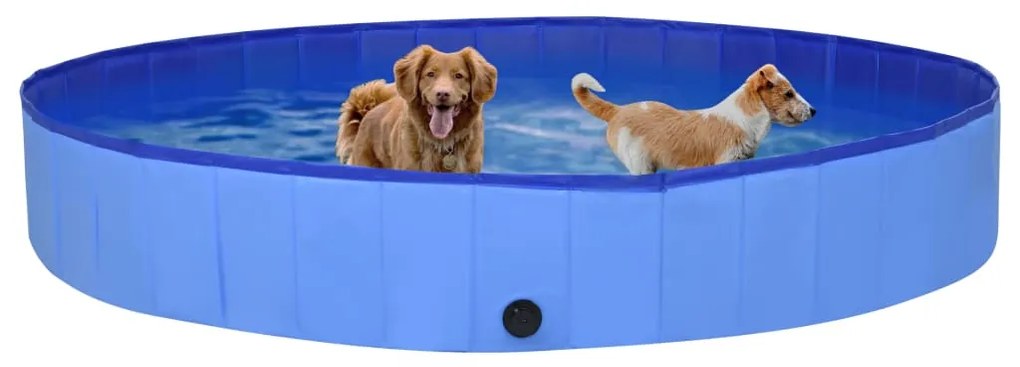 Piscina per cani pieghevole blu 300x40 cm in pvc