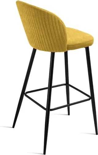 Sgabello in tesssuto Giallo con struttura in metallo MEGGIE 2 pezzi