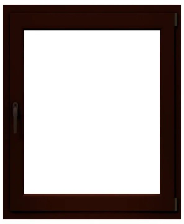 Finestra in PVC noce L 80 x H 120 cm, 1 anta apertura a destra
