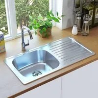 Lavello da Cucina con Filtro e Sifone in Acciaio Inox cod mxl 44480