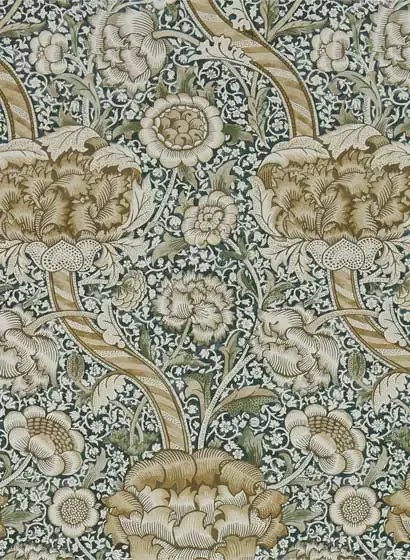 Morris & Co Carta da parati Wandle - Forest/ Mustard