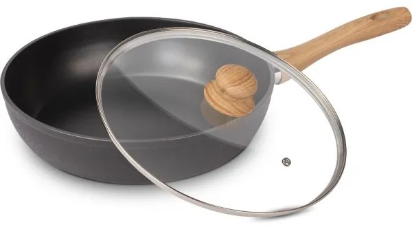 Lamart - Padella con coperchio 28 cm nero/marrone