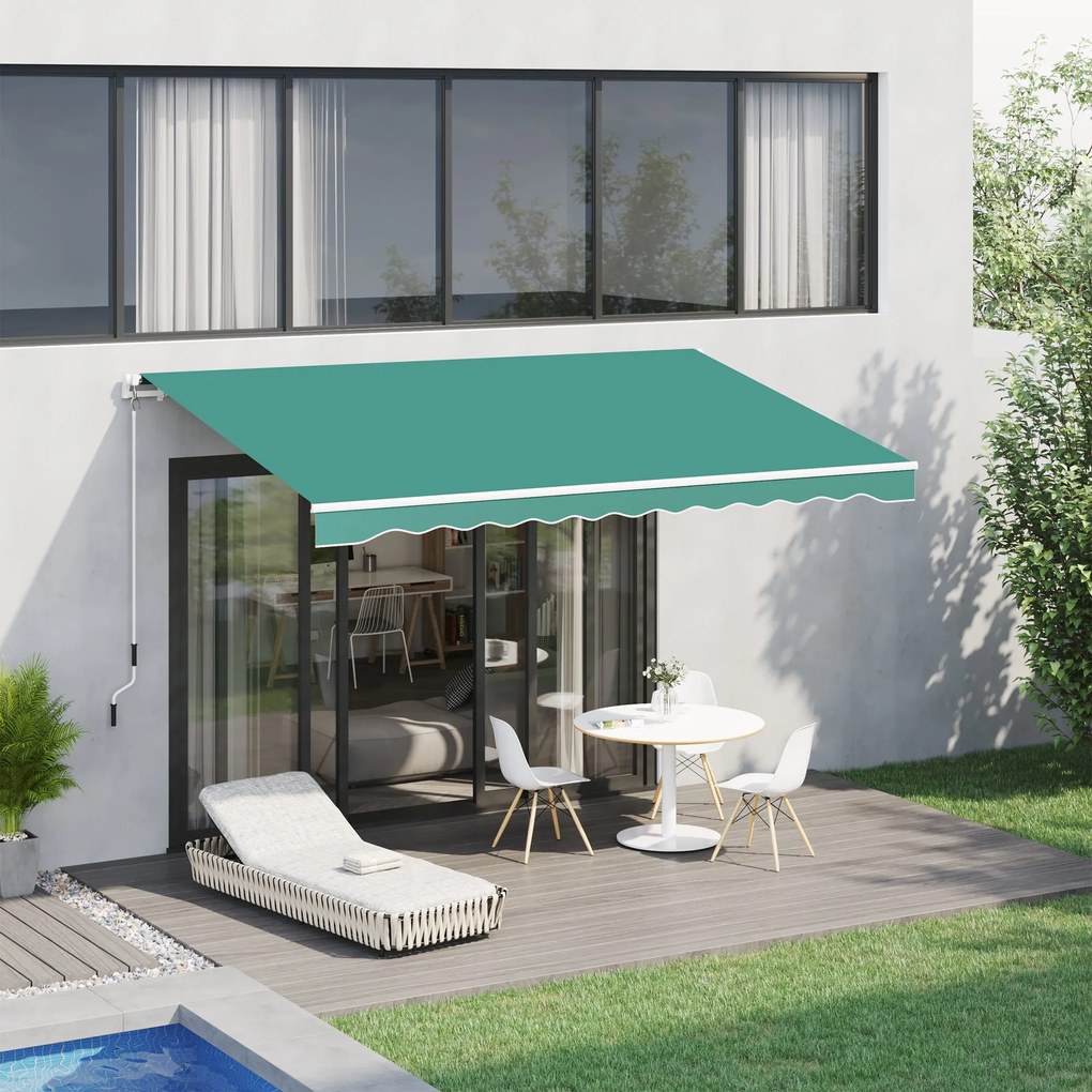 Tenda da Sole Avvolgibile a Parete 3x2.5m Verde Scuro...