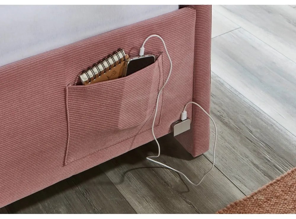 Letto da bambini con sponde rosa imbottito rete non inclusa 120x200 cm Cool – Meise Möbel