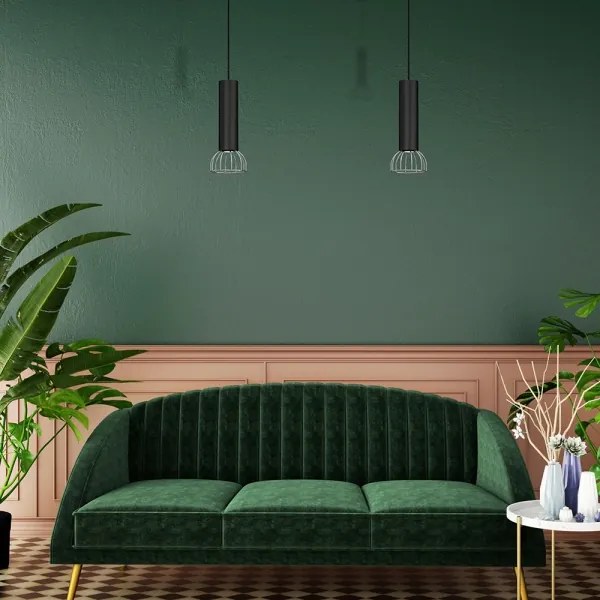 Lampadario su corda DANTE 1xGU10/25W/230V nero/cromato lucido