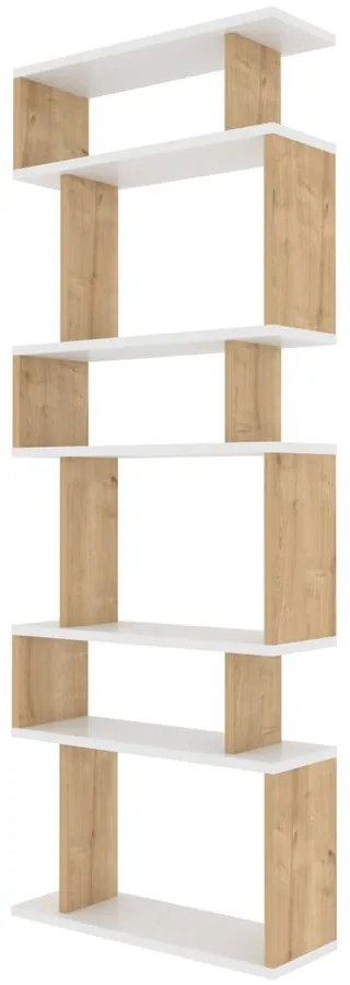 Libreria in rovere bianco/naturale 60x160 cm Bates - Kalune Design