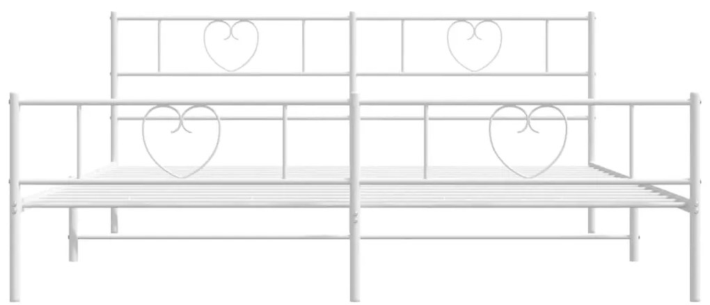 Giroletto con testiera e pediera metallo bianco 200x200 cm