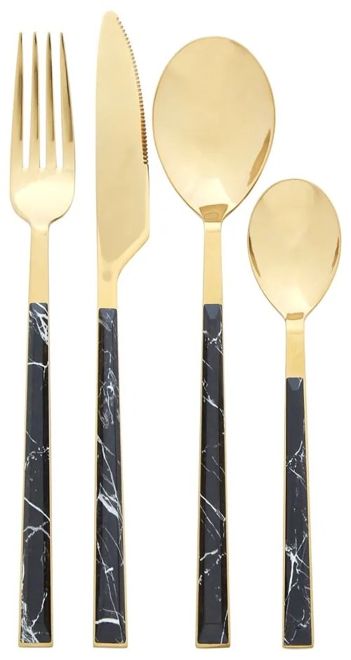Posate in acciaio nero e oro 16 pezzi Avie - Premier Housewares