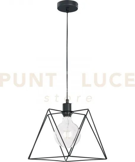 Lampadario a sospensione santana poligonale nera 1 luce attacco e27...