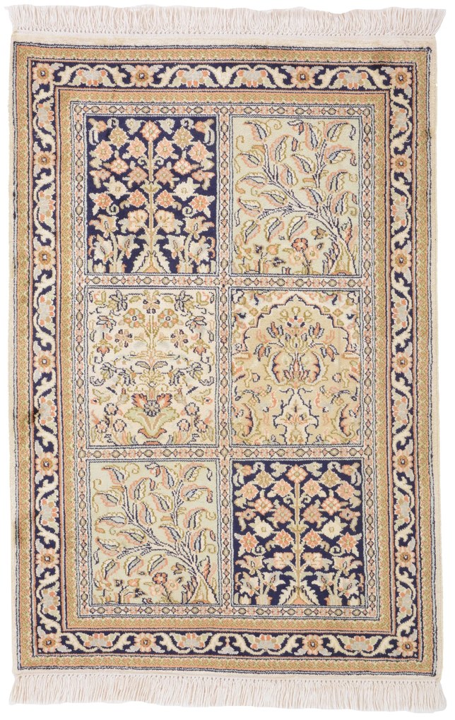 Cashmere Silk Tappeto orientale 90 x 60 (Indian) Annodato A Mano