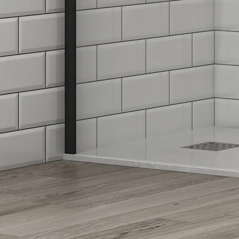 Doccia walk in 90 cm profilo nero con staffa diagonale | KS2800NT - KAMALU
