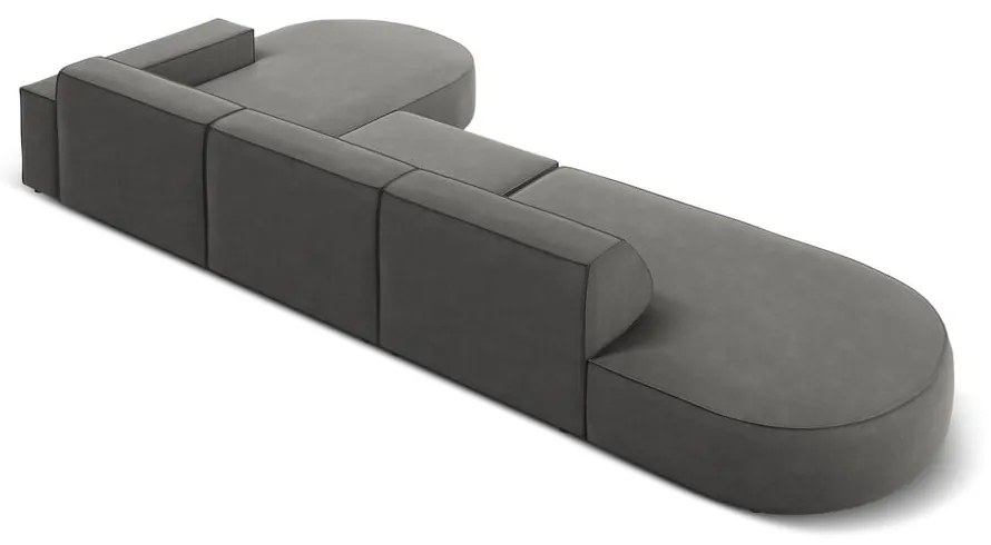 Divano angolare in velluto grigio (angolo destro) Jodie - Micadoni Home