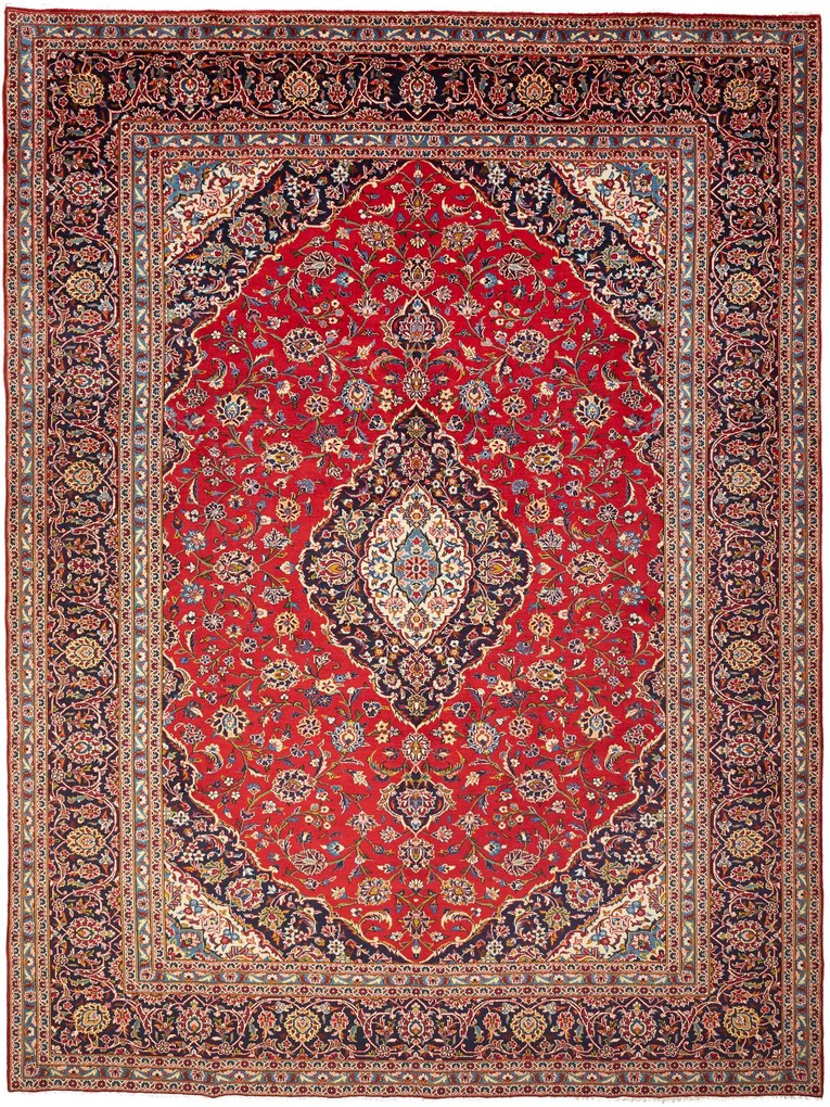 Kashan Tappeto persiano 260 x 350 Rosso (Iran) Annodato A Mano