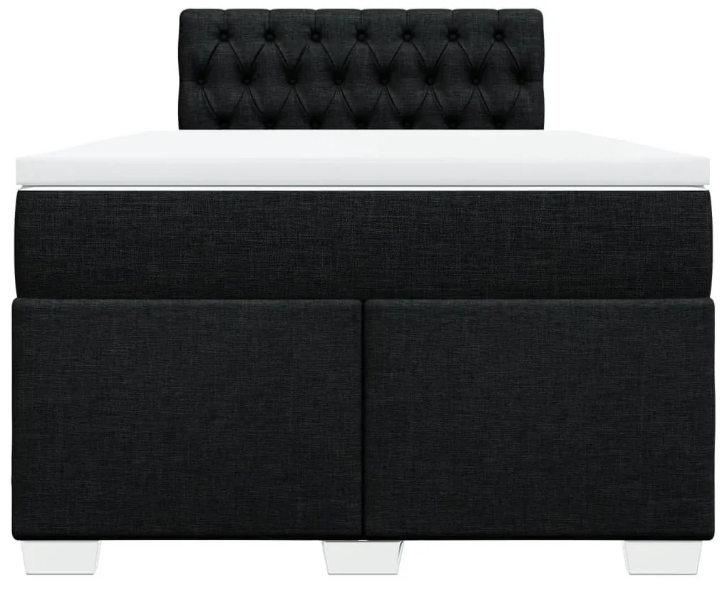 Giroletto a molle con materasso nero 120x190 cm in tessuto
