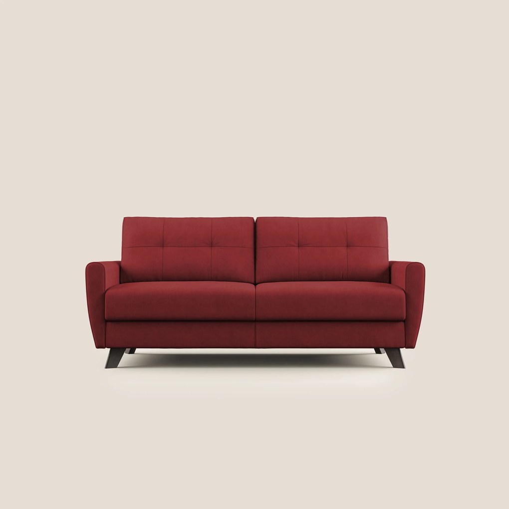 Callisto Divano letto matrimoniale in tessuto morbido impermeabile T02 rosso