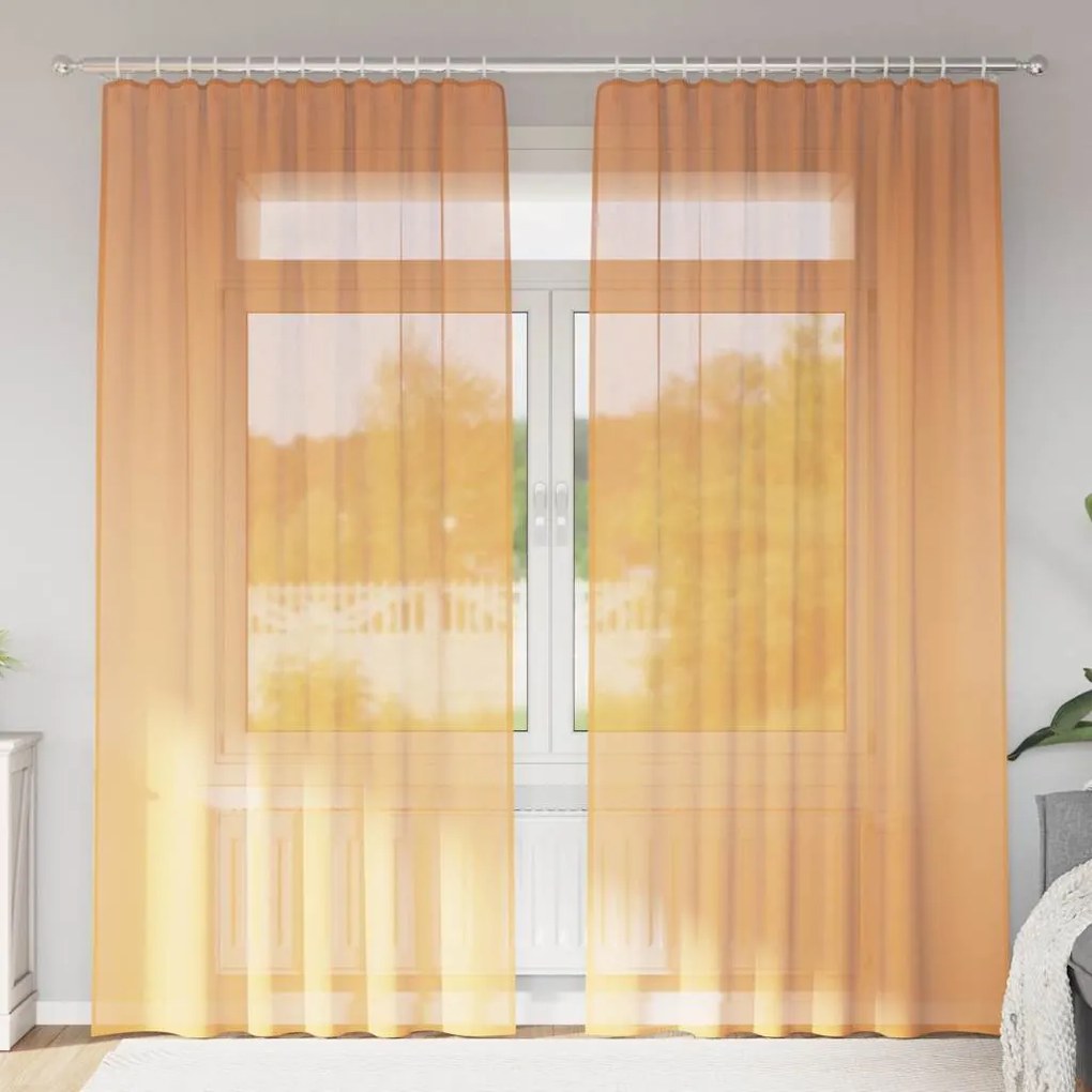 Tende İn Voile Con Passanti 2 Pz Arancio 140x245 Cm /