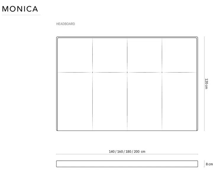 Testiera beige 140x120 cm Monica - Milo Casa