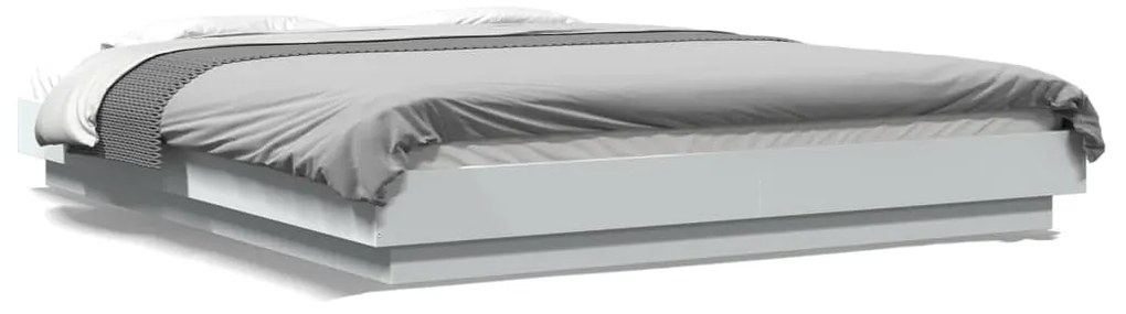 Giroletto Con Luci Led Bianco 160x200 Cm İn Legno Multistrato /